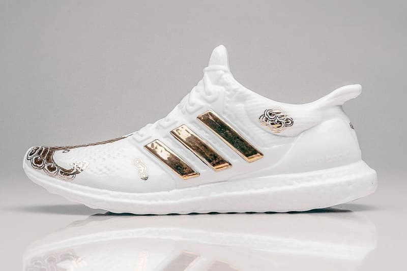 Artist Lee Chun Gold Ceramic adidas Ultra Boost Sneaker Sculptures