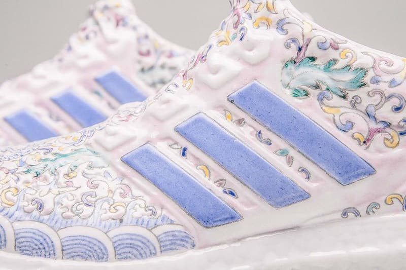 Artist Lee Chun Gold Ceramic adidas Ultra Boost Sneaker Sculptures