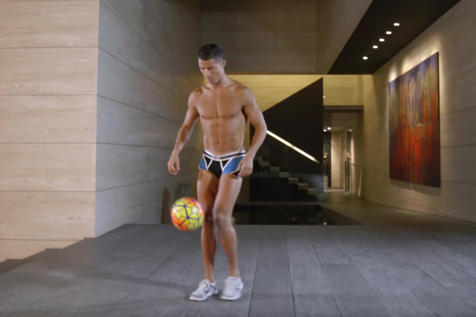 Watch Cristiano Ronaldo Do Sexy Tricks in His Underwear