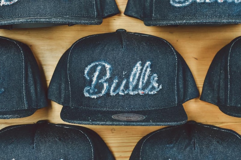 Mitchell and Ness Lapstone and Hammer Distressed Denim NBA Hats