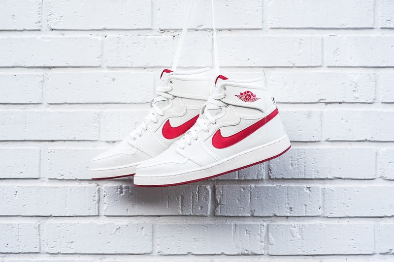 Air Jordan 1 Retro KO High OG in Sail and Varsity Red