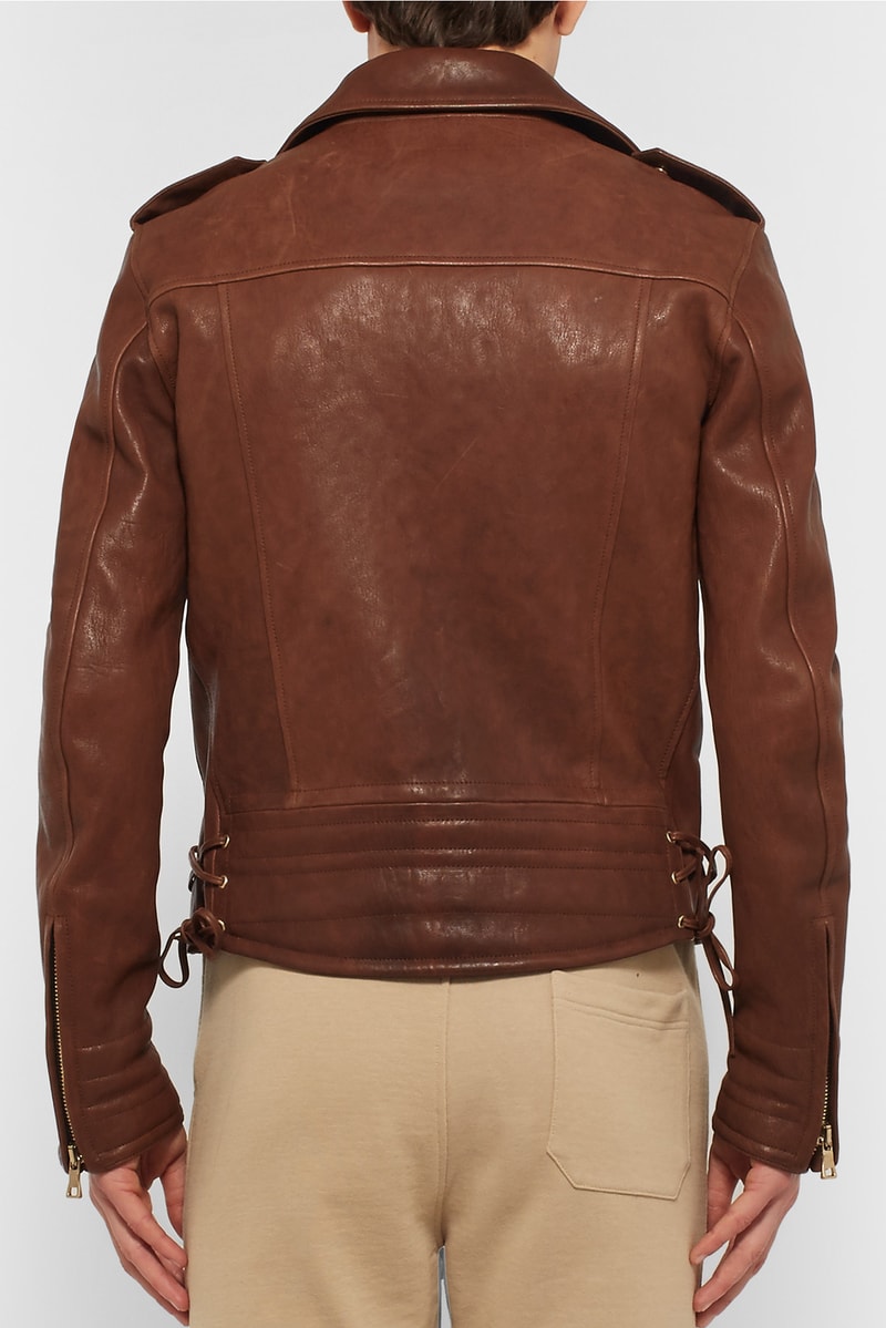 Balmain Slim-Fit Leather Biker Jacket