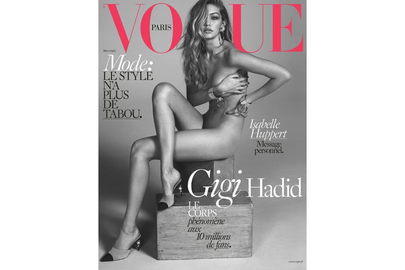 Gigi Hadid Poses Nude for the Cover of French 'Vogue'