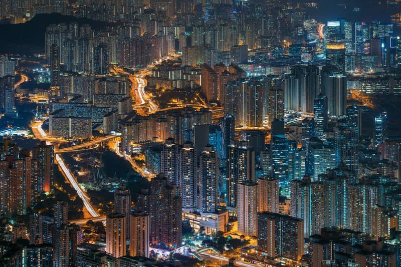 Hong Kong at Night Photography by Peter Stewart
