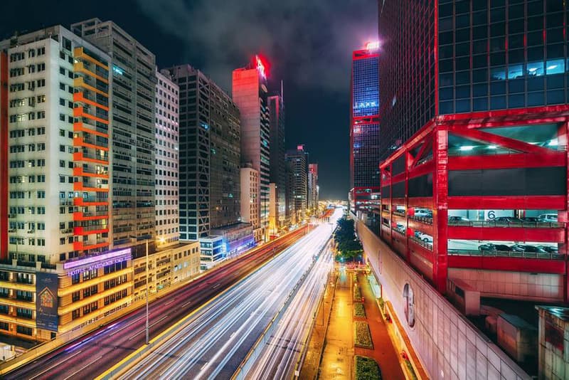 Hong Kong at Night Photography by Peter Stewart