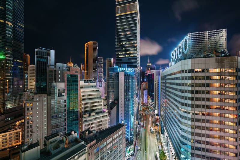 Hong Kong at Night Photography by Peter Stewart