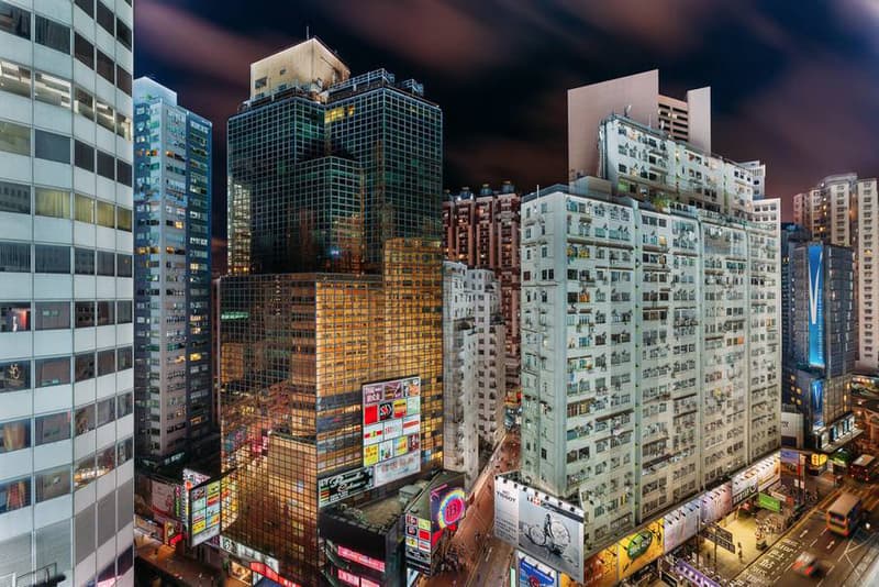 Hong Kong at Night Photography by Peter Stewart