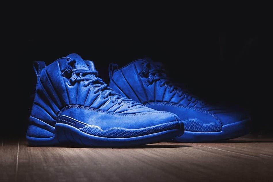 all blue suede 12s
