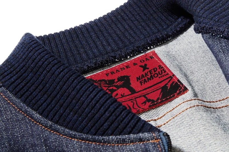 Frank & Oak x Naked & Famous Long Selvedge Denim Bomber Jacket