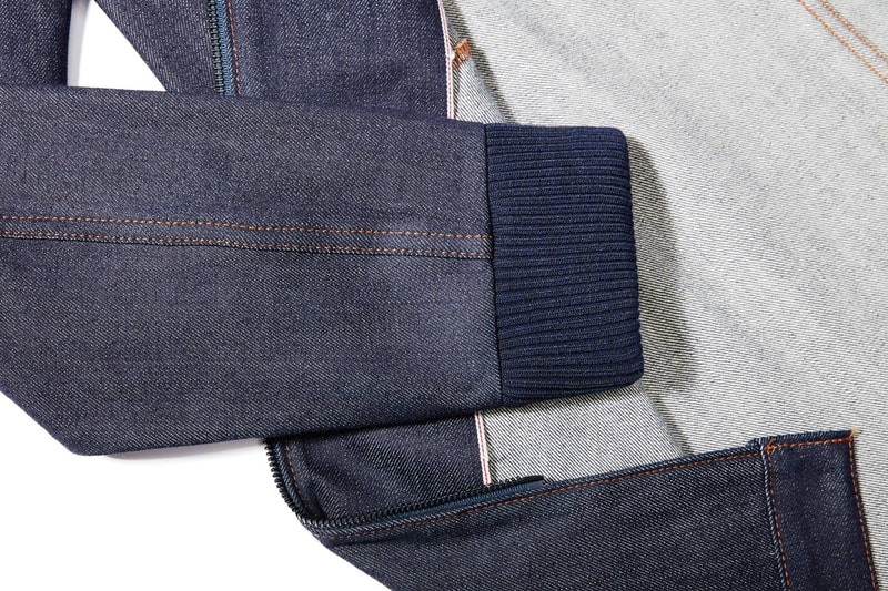 Frank & Oak x Naked & Famous Long Selvedge Denim Bomber Jacket
