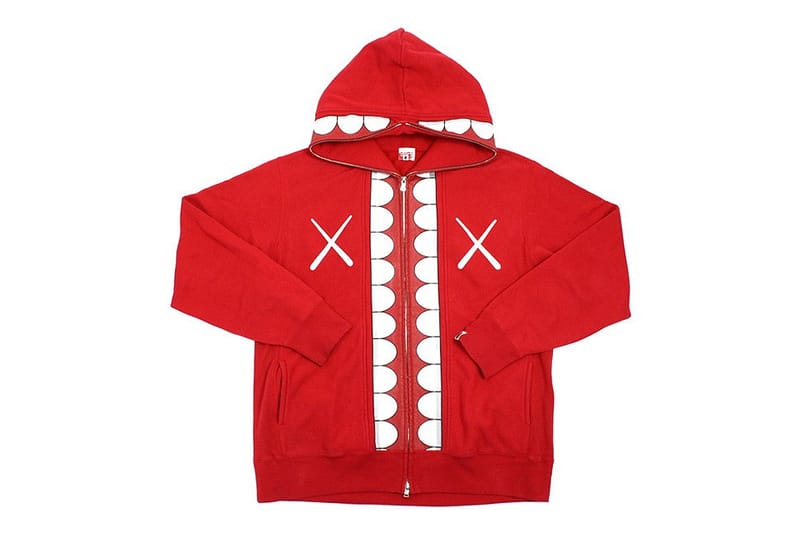 bape x kaws zip hoodie