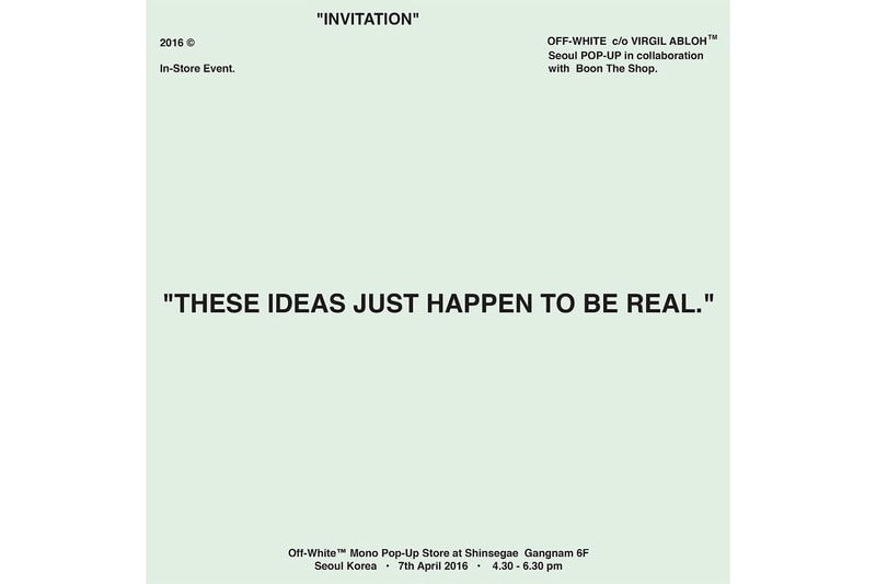 Virgil Abloh is Opening a Special OFF WHITE Pop Up at BOONTHESHOP in Seoul