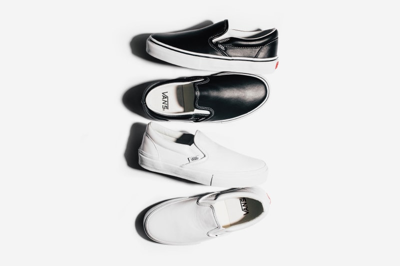 Vans Vault Slip On LX in Black and White Leather