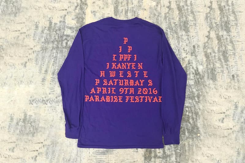 Kanye West Paradise Festival Merchandise | HYPEBEAST