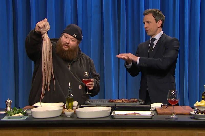 Action Bronson Joins 'Late Night With Seth Meyers' for Some Octopus-Grilling 101