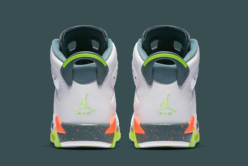 Air Jordan 6 GS Ghost Green Hasta Bright Mango 