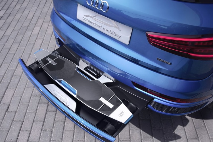 Audi Packed an Electric, Autonomous Longboard Into the Bumper of Its Q3 SUV