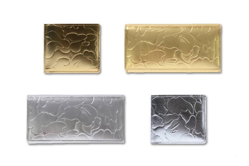 A Bathing Ape Drops a Range of Silver & Gold Foil "ABC" Wallets