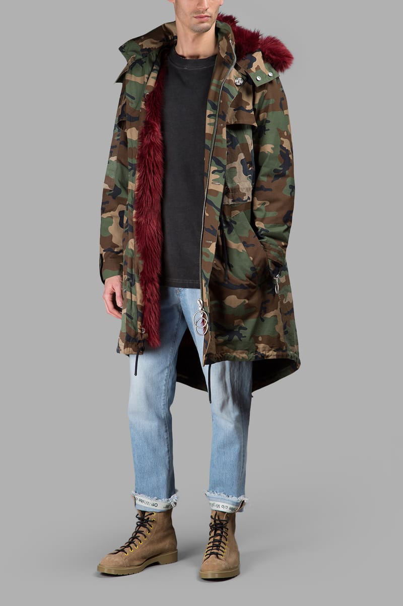 off white camo jacket red