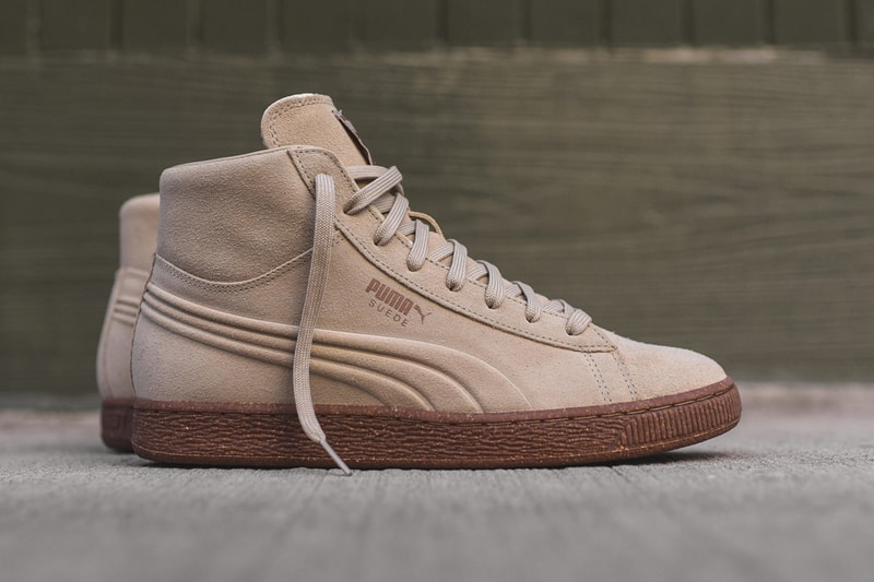 PUMA Suede Emboss Mid in Arabian Spice and Pale Khaki