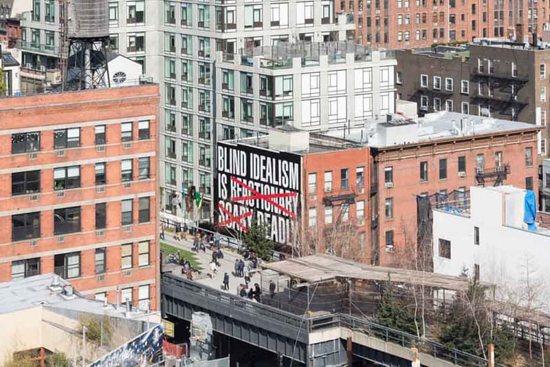 Barbara Kruger Blind Idealism Is Mural in The High Line New York City