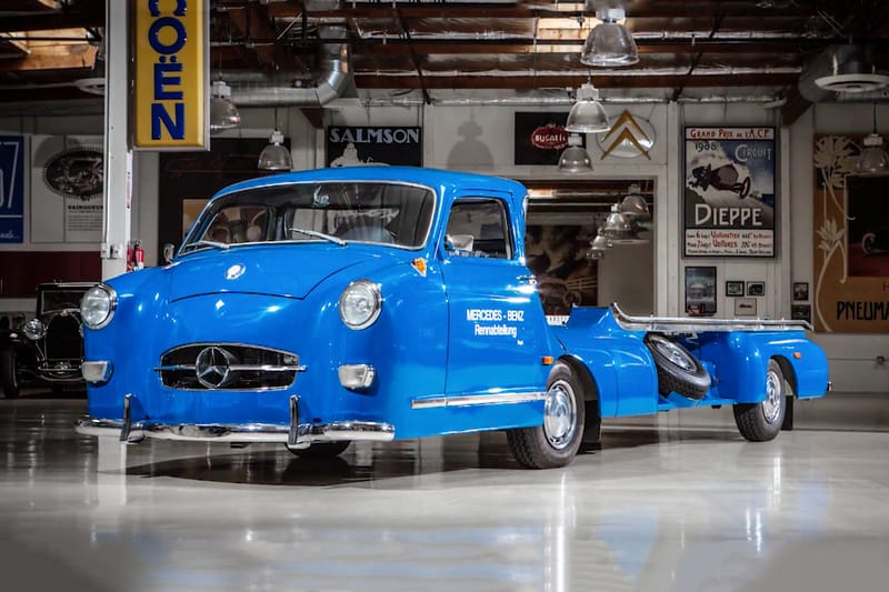 Check out Jay Leno's Old School Mercedes Race Car Transporter