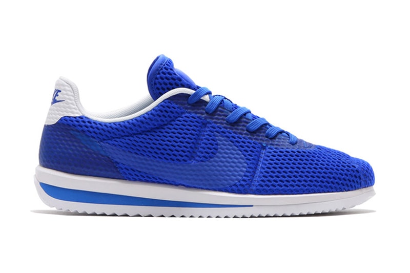 Nike Cortez Ultra Breeze in "Pure Platinum," Black & "Racer Blue"