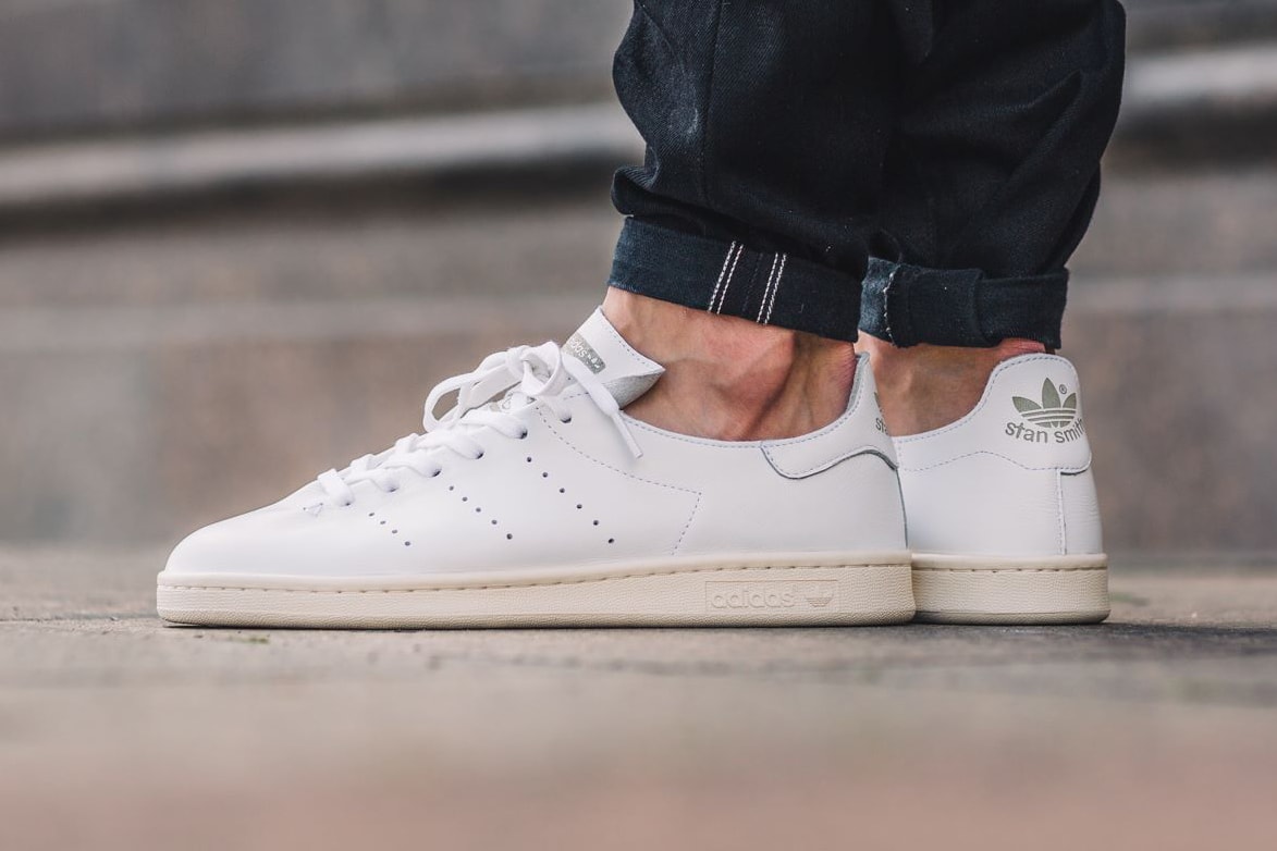 The adidas Stan Smith Leather Sock Goes Triple White •