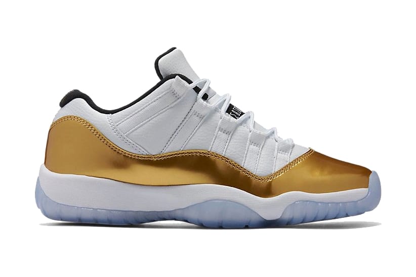 jordan 11 gold and white high top