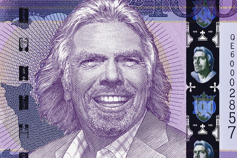 Artist Reimagines Mark Zuckerberg Richard Branson Elon Musk on Hundred Dollar Bills