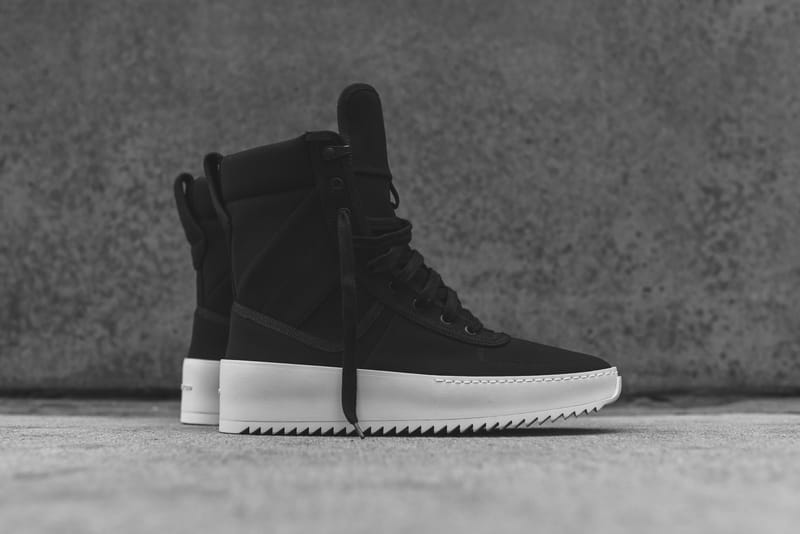 fear of god military sneaker black nylon