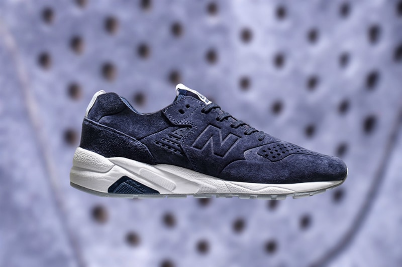 New Balance Deconstructed 580 in Navy Suede and White Leather
