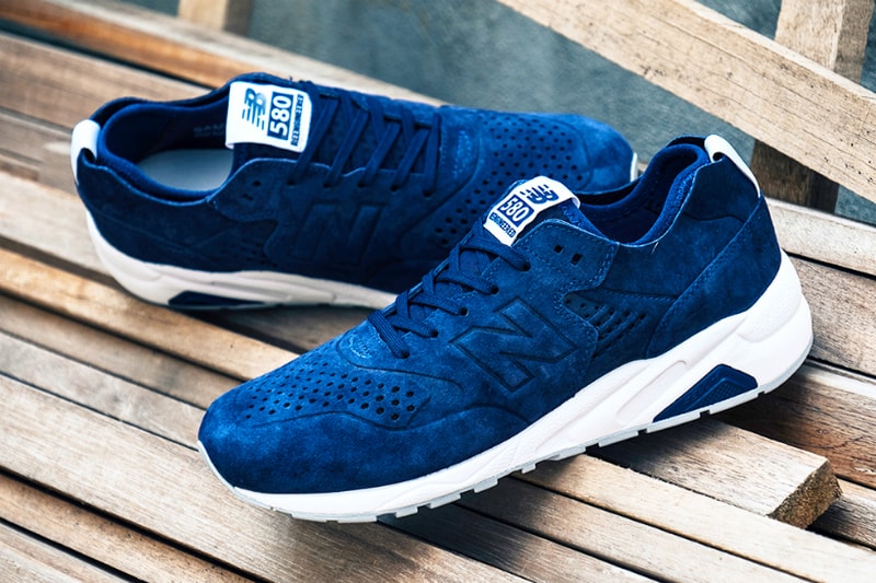 New Balance Deconstructed 580 in Navy Suede and White Leather