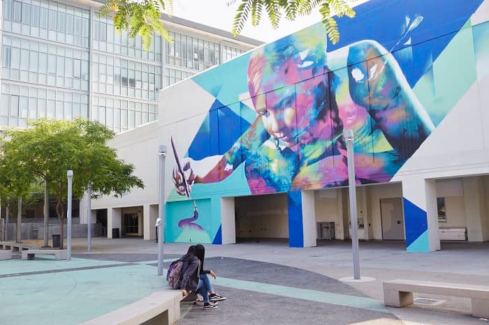 RFK Mural Festival at Los Angeles School with Shepard Fairey