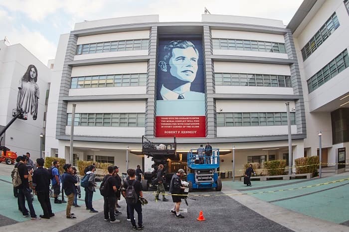 RFK Mural Festival at Los Angeles School with Shepard Fairey