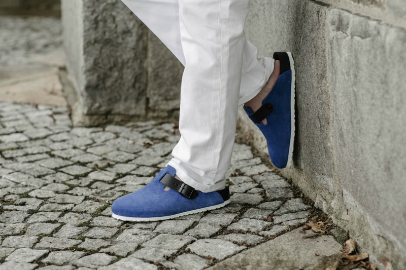 Concepts x Birkenstock Collaboration “Boston” Silhouette Blue Suede/Black Leather