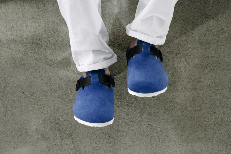 Concepts x Birkenstock Collaboration “Boston” Silhouette Blue Suede/Black Leather