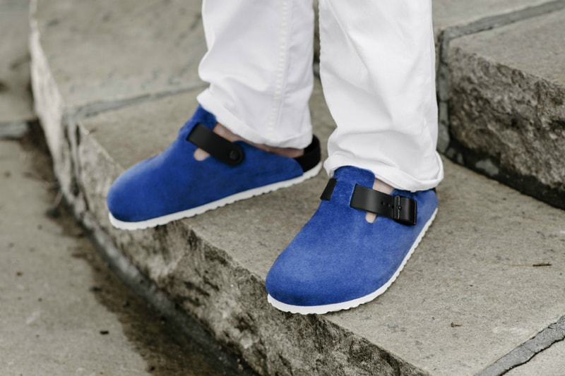 Concepts x Birkenstock Collaboration “Boston” Silhouette Blue Suede/Black Leather