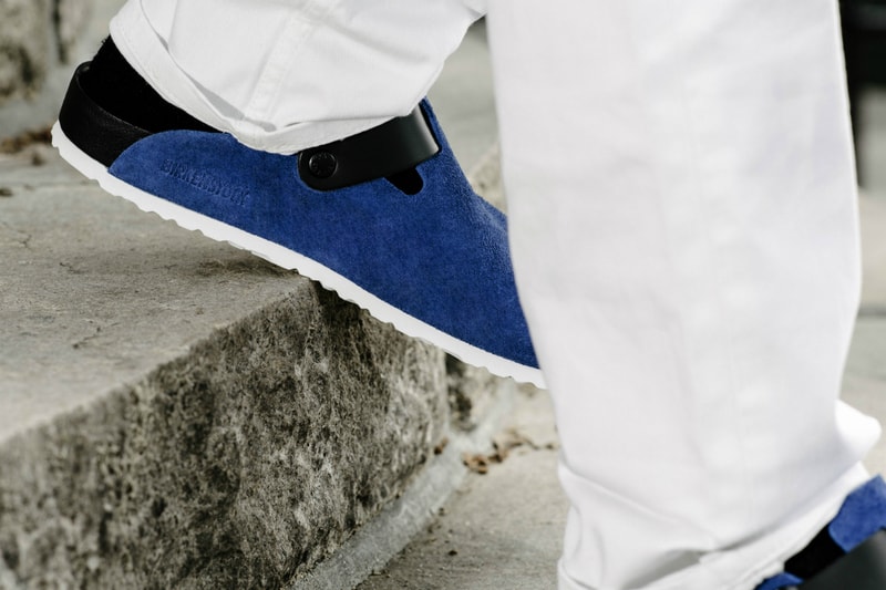 Concepts x Birkenstock Collaboration “Boston” Silhouette Blue Suede/Black Leather