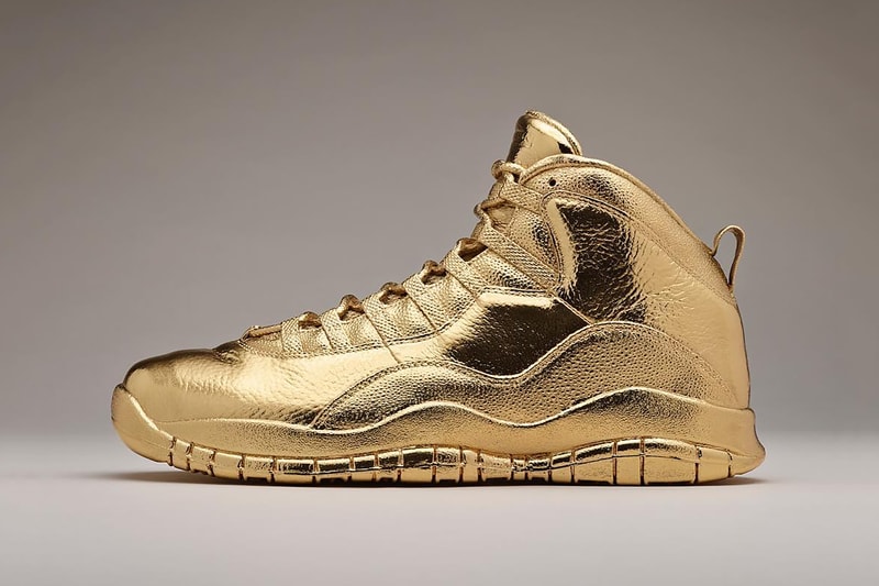 Solid gold OVO x air Jordan 10's are the most expensive shoes in the world  selling for over 2,000,000$ . . . . . . . #shoes #dress…