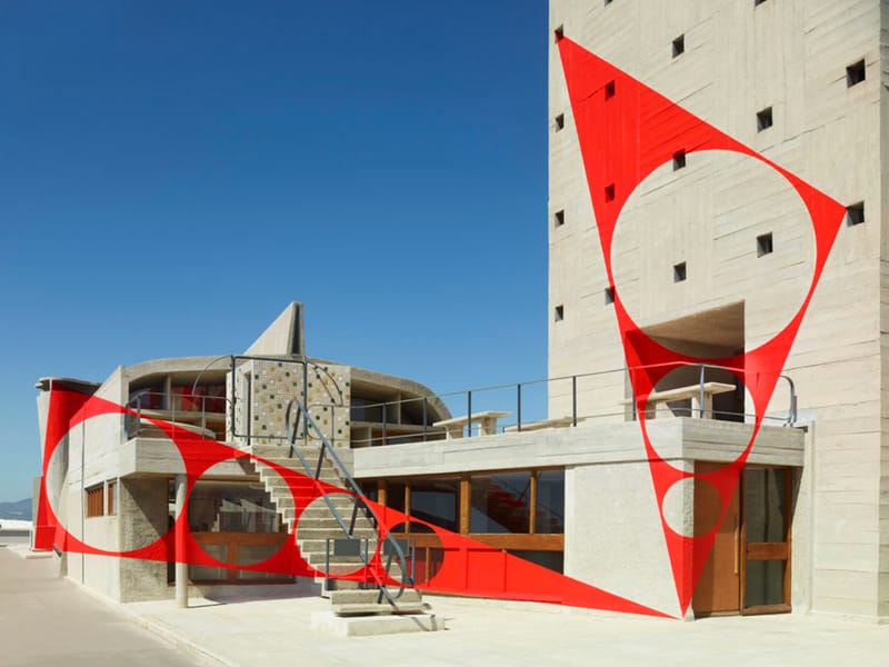 Felice Varini Covers This French Modernist Building in Illusory Murals
