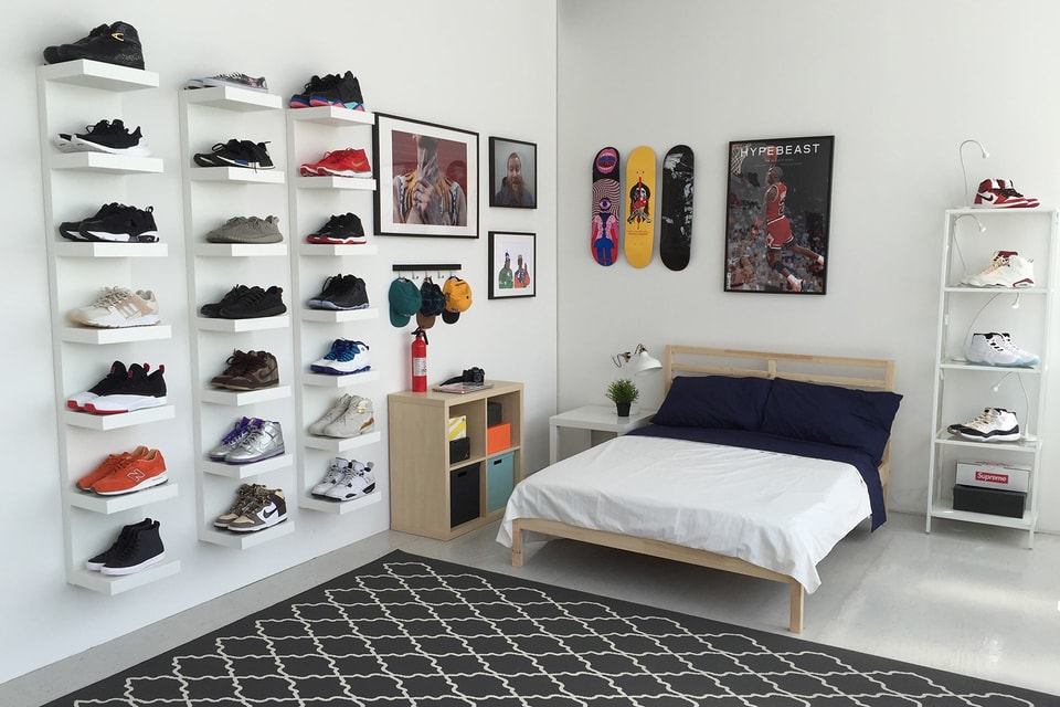 ikea and hypebeast design the ideal sneakerhead bedroom | hypebeast
