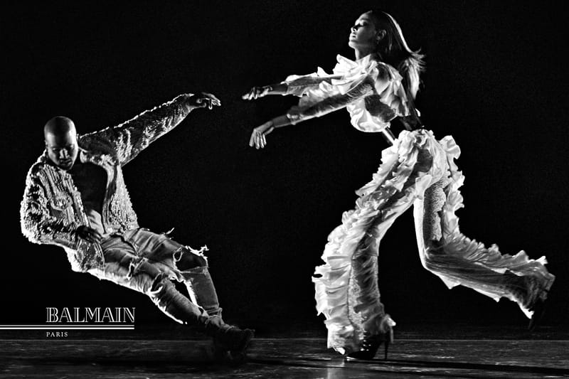 Kanye West Stars in Balmain's New Campaign With Joan Smalls