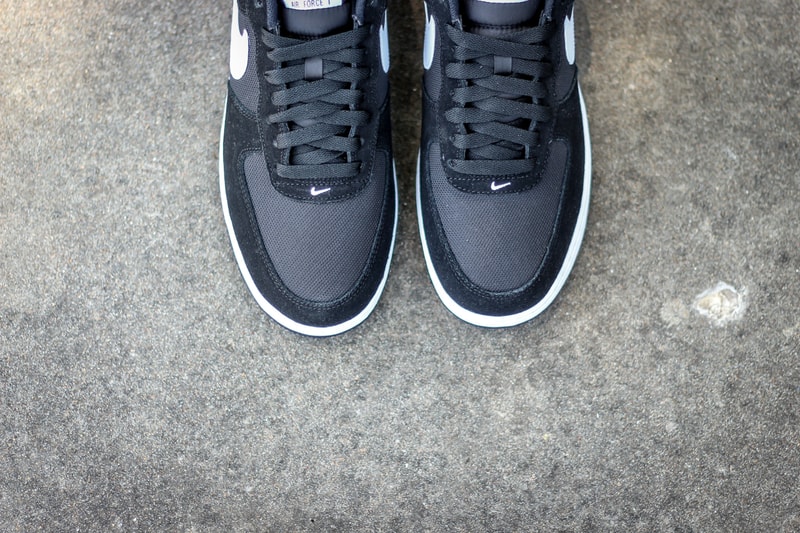 Nike Air Force 1 Black and White Mesh/Suede Combination