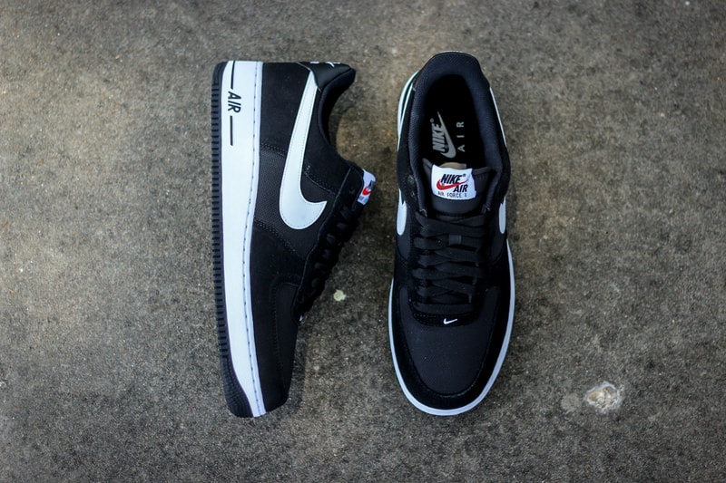 Nike Air Force 1 Black and White Mesh/Suede Combination