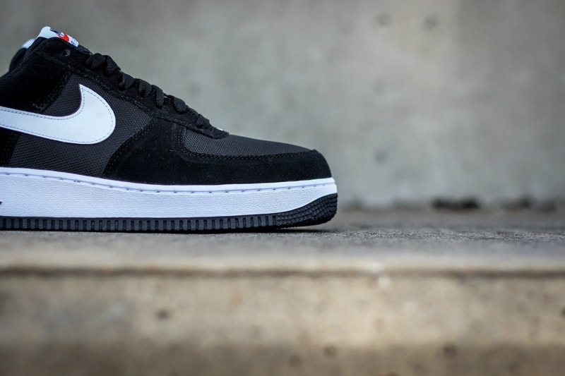 Nike Air Force 1 Black and White Mesh/Suede Combination
