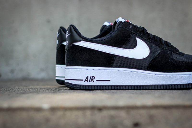 Nike Air Force 1 Black and White Mesh/Suede Combination