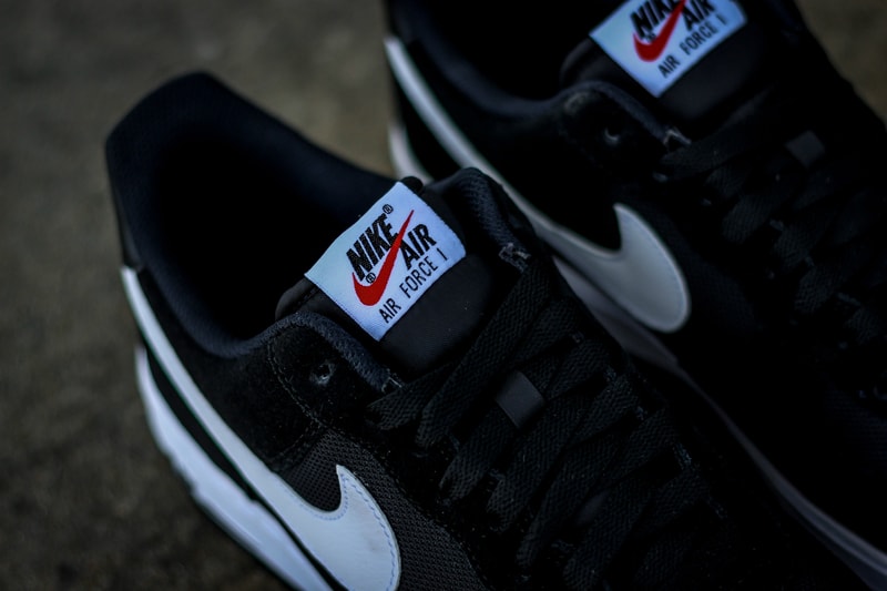 Nike Air Force 1 Black and White Mesh/Suede Combination