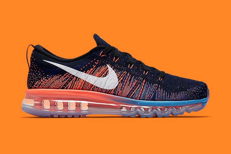 Nike Flyknit Air Max "Black/White-Blue Glow-Bright Mango-Deep Royal Blue"
