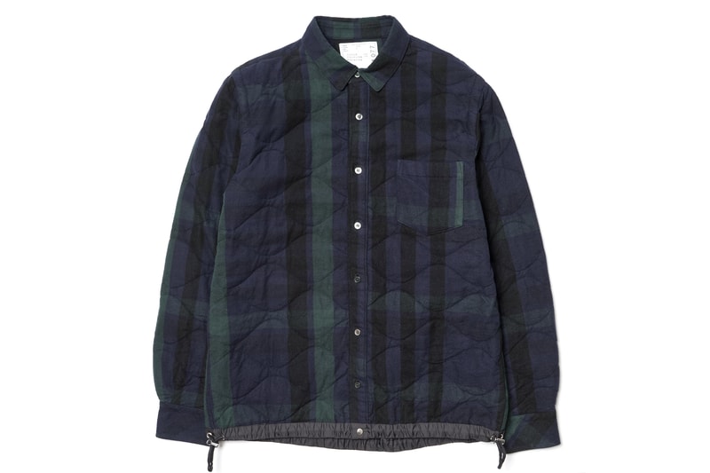 sacai 2016 Garment Washed Quilted Drawcord Shirt
